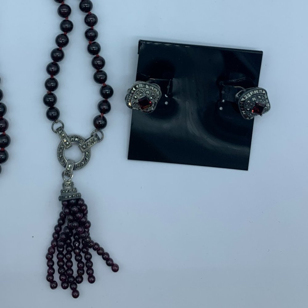 Judith Jack Sterling Necklace with Matching Earrings